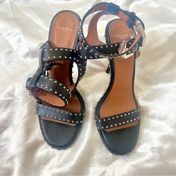 Givenchy black leather studded sandal heels - Picture 3 of 5